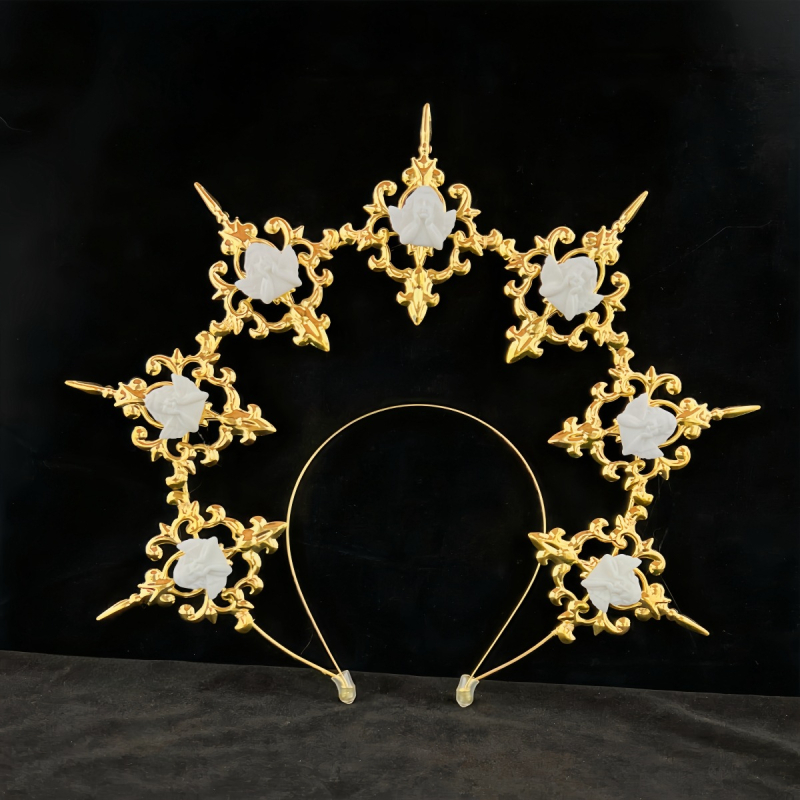 LOLITA Lolita Meie Daami Halo Crown Tume gooti juuste aksessuaarid Kleit Up Liialdatud Catwalk Performance Peakatted