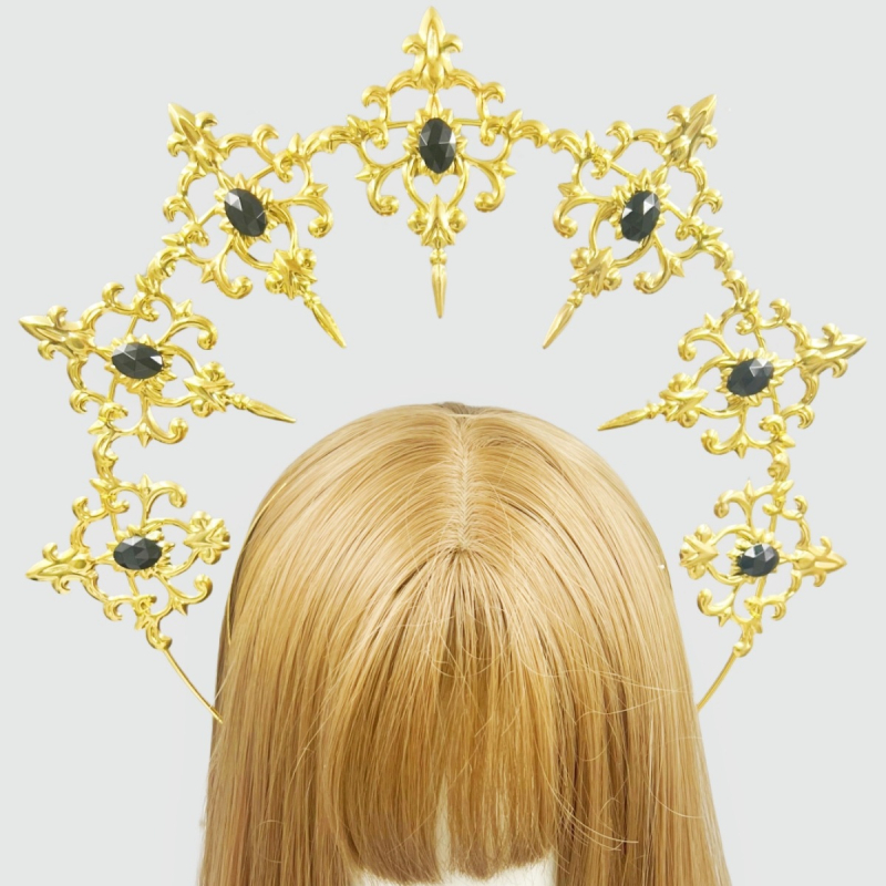 LOLITA Lolita Meie Daami Halo Crown Tume gooti juuste aksessuaarid Kleit Up Liialdatud Catwalk Performance Peakatted