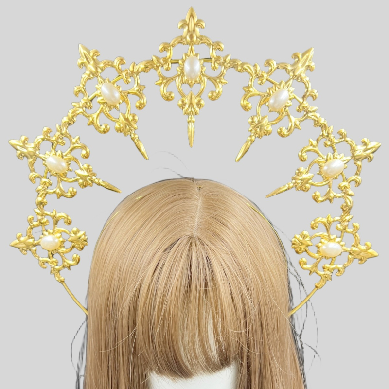 LOLITA Lolita Meie Daami Halo Crown Tume gooti juuste aksessuaarid Kleit Up Liialdatud Catwalk Performance Peakatted