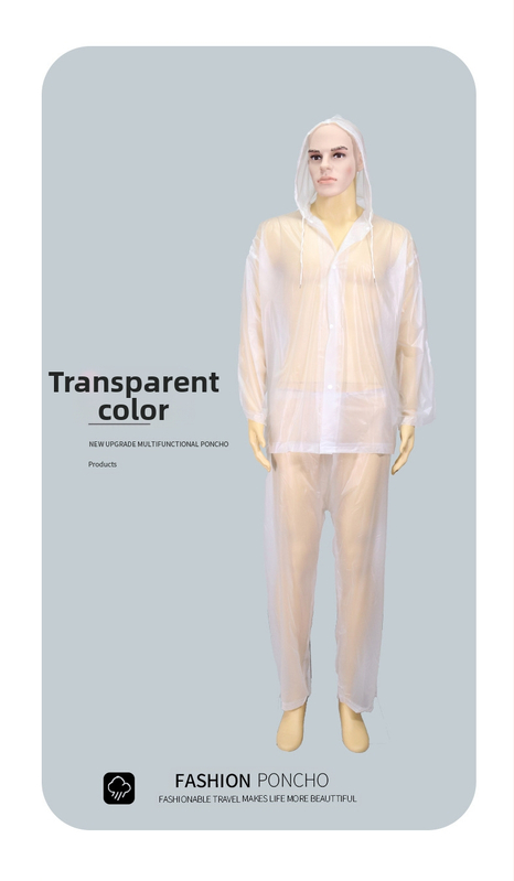 Sustorintas lietaus neperšlampamas lietpaltis ir kelnės, dviračio lietaus pončas, motociklo lietpaltis pristatymo motociklininkams, nepralaidus perpjautas lietpaltis