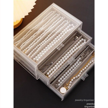 Κουτί αποθήκευσης κολιέ με μαργαριτάρια, συρτάρι κολιέ, εξαιρετική οργάνωση γραφείου, ανθεκτικό στη σκόνη, μακρύ βραχιόλι, κουτί κοσμημάτων με χάντρες