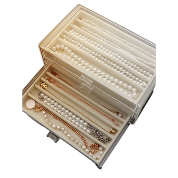 Κουτί αποθήκευσης κολιέ με μαργαριτάρια, συρτάρι κολιέ, εξαιρετική οργάνωση γραφείου, ανθεκτικό στη σκόνη, μακρύ βραχιόλι, κουτί κοσμημάτων με χάντρες