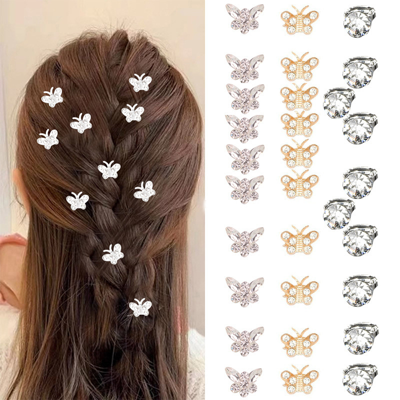 Ретро булчинска плетена коса с кристали и перлени бобчета, детски стил принцеса, украсена с катарама за коса, мини цвете