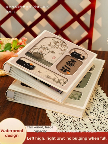 Малък фотоалбум в китайски стил, възпоменателен албум с голям капацитет с вложки, 5-инчов, 6-инчов, 7-инчов полароид, 3-инчов семеен албум за растеж на бебета