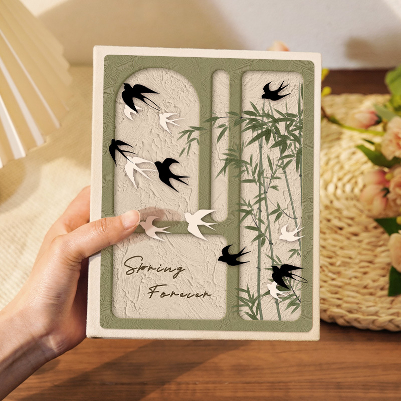 Малък фотоалбум в китайски стил, възпоменателен албум с голям капацитет с вложки, 5-инчов, 6-инчов, 7-инчов полароид, 3-инчов семеен албум за растеж на бебета