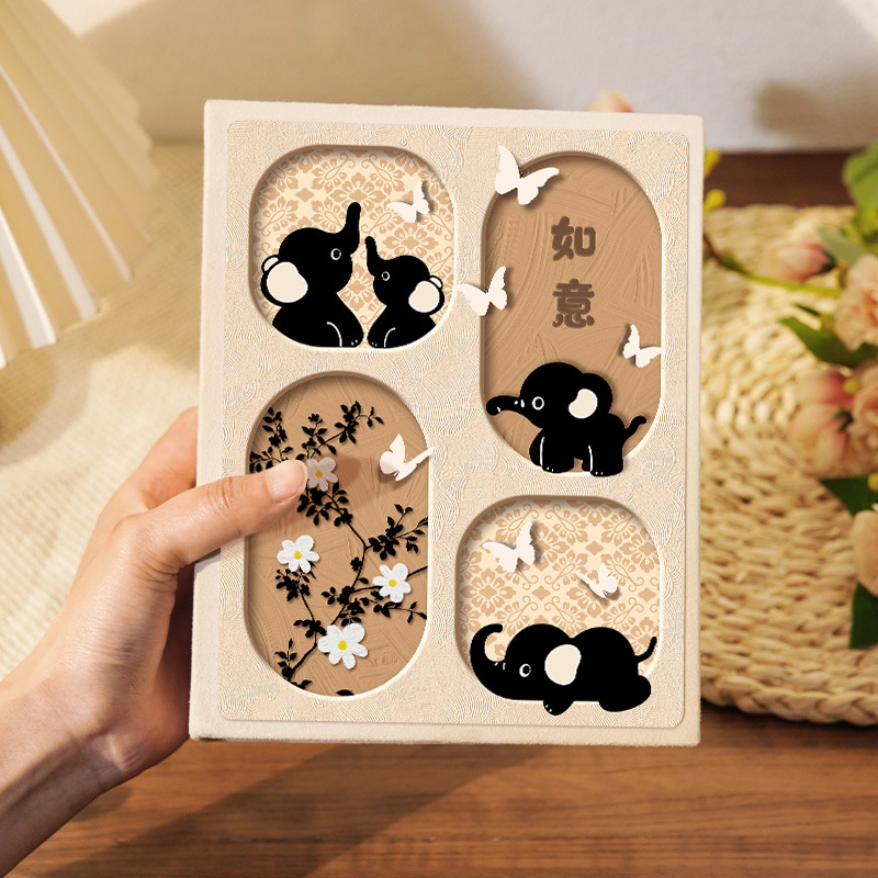 Малък фотоалбум в китайски стил, възпоменателен албум с голям капацитет с вложки, 5-инчов, 6-инчов, 7-инчов полароид, 3-инчов семеен албум за растеж на бебета