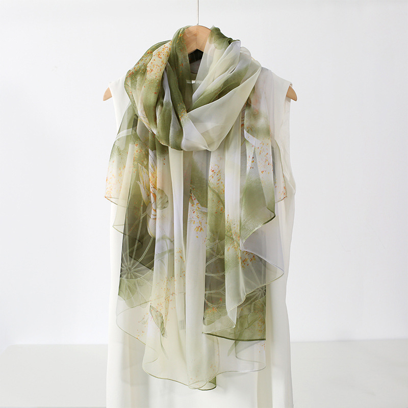 Šilkinis šalikas moterims, 2024 m. naujo stiliaus plonas vasaros vidurio rudens festivalio dovanų dėžutė, didelė skara mamai ir vyresnio amžiaus žmonėms