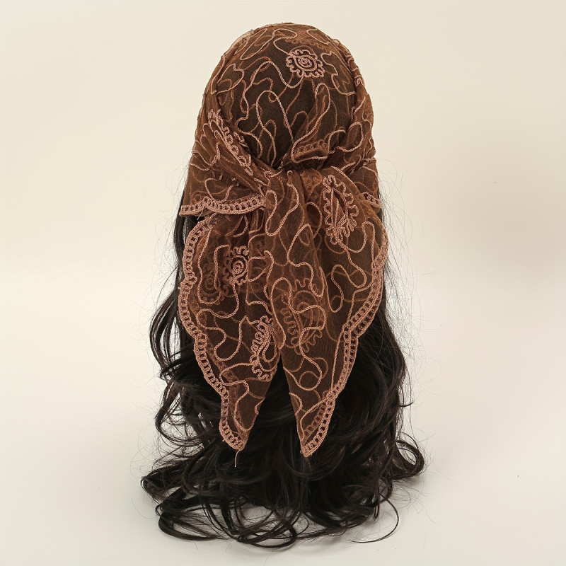 2025. aasta piiriülene uus Euroopa ja Ameerika 31.5 elegantne hingav taskurätik-sall 31.5 pitsilise lillemustriga