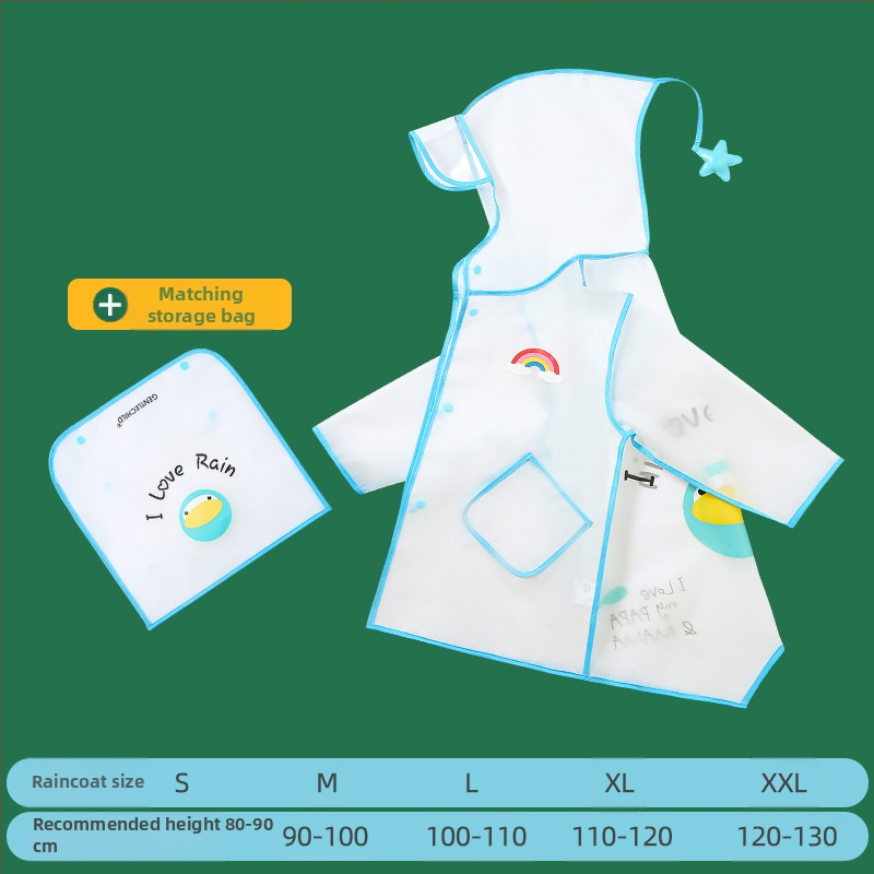 Детски дъждобран за момче, прозрачна козирка, жълто пончо с патица, удължен по цялото тяло, водоустойчив комплект за момичета с динозавърски мотиви