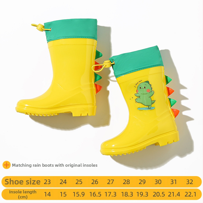 Детски дъждобран за момче, прозрачна козирка, жълто пончо с патица, удължен по цялото тяло, водоустойчив комплект за момичета с динозавърски мотиви