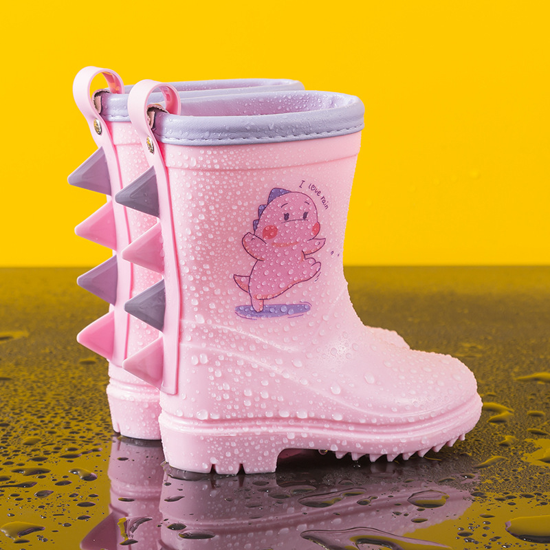 Детски дъждобран за момче, прозрачна козирка, жълто пончо с патица, удължен по цялото тяло, водоустойчив комплект за момичета с динозавърски мотиви