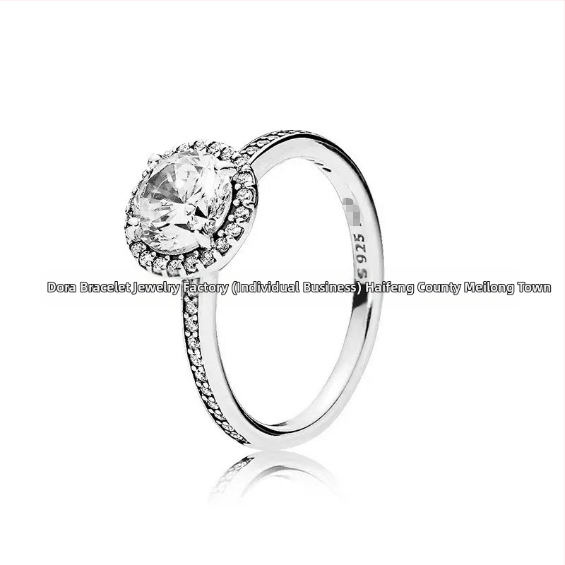 Strieborný prsteň Panjia S925 s elegantným diamantom a malým výklenkom, kreatívny luxusný darčekový predmet