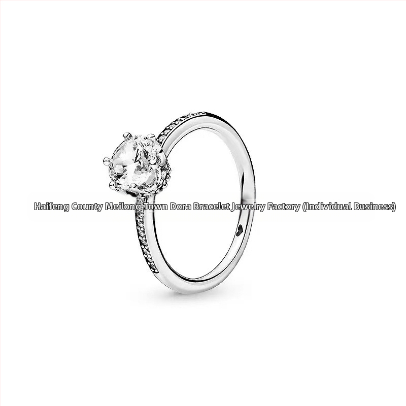 Strieborný prsteň Panjia S925 s elegantným diamantom a malým výklenkom, kreatívny luxusný darčekový predmet