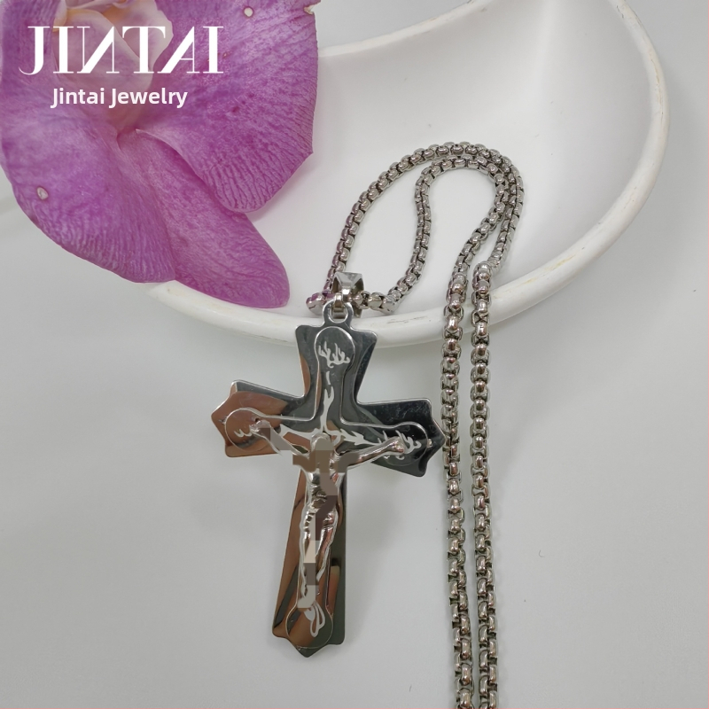 Izravna prodaja iz tvornice Amazon Aliexpress Europska i američka nova trendi muška ogrlica od titana i čelika s privjeskom od nehrđajućeg čelika