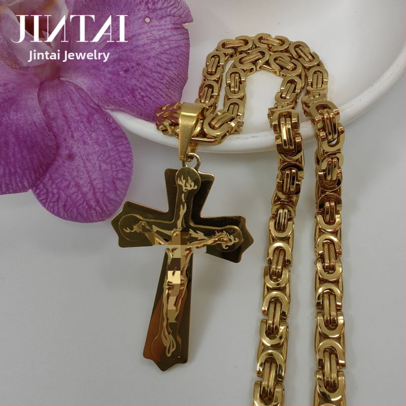 Izravna prodaja iz tvornice Amazon Aliexpress Europska i američka nova trendi muška ogrlica od titana i čelika s privjeskom od nehrđajućeg čelika