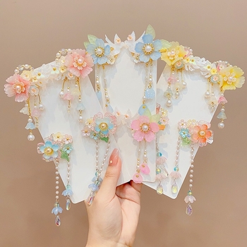 Laste antiikne juuksenõeltüdruk superhaldja vibu juuksenõel beebile iidse Hani dünastia tutiga juukseaksessuaarid hiina stiilis peakatted