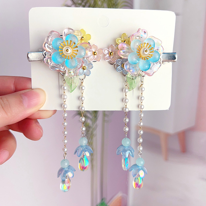 Laste antiikne juuksenõeltüdruk superhaldja vibu juuksenõel beebile iidse Hani dünastia tutiga juukseaksessuaarid hiina stiilis peakatted