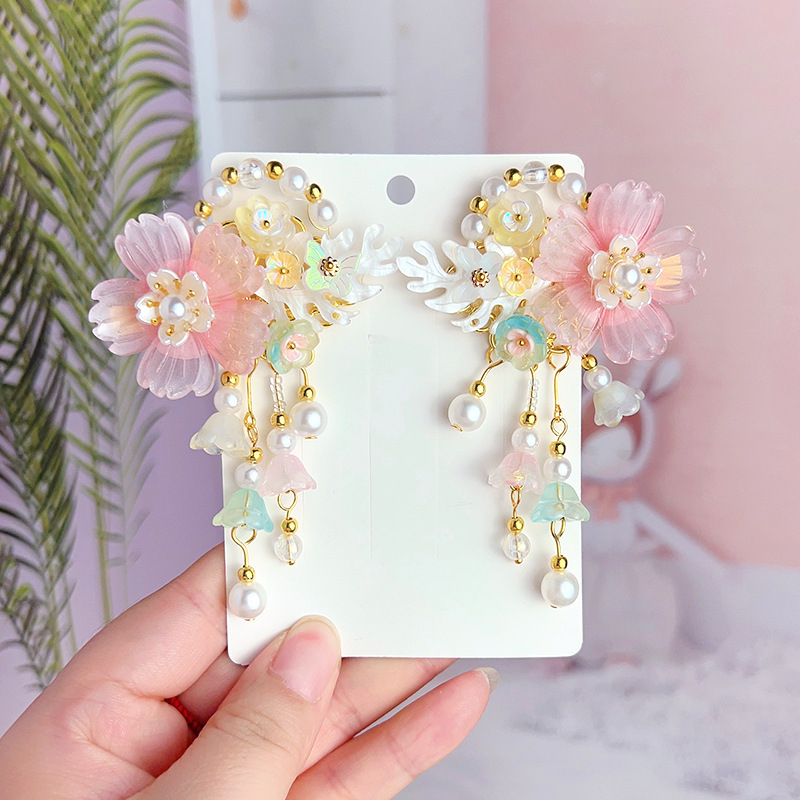 Laste antiikne juuksenõeltüdruk superhaldja vibu juuksenõel beebile iidse Hani dünastia tutiga juukseaksessuaarid hiina stiilis peakatted