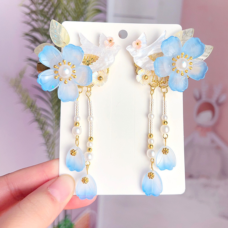 Laste antiikne juuksenõeltüdruk superhaldja vibu juuksenõel beebile iidse Hani dünastia tutiga juukseaksessuaarid hiina stiilis peakatted