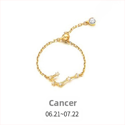 Dámsky strieborný prsteň s 925 v kórejskom štýle, módny, s diamantmi vsadenými, dvanástimi súhvezdiami, elegantný prsteň s svetelnými korálkami, ukazovák, dámsky prsteň J4963