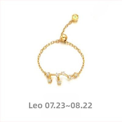 Dámsky strieborný prsteň s 925 v kórejskom štýle, módny, s diamantmi vsadenými, dvanástimi súhvezdiami, elegantný prsteň s svetelnými korálkami, ukazovák, dámsky prsteň J4963