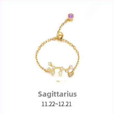 Dámsky strieborný prsteň s 925 v kórejskom štýle, módny, s diamantmi vsadenými, dvanástimi súhvezdiami, elegantný prsteň s svetelnými korálkami, ukazovák, dámsky prsteň J4963