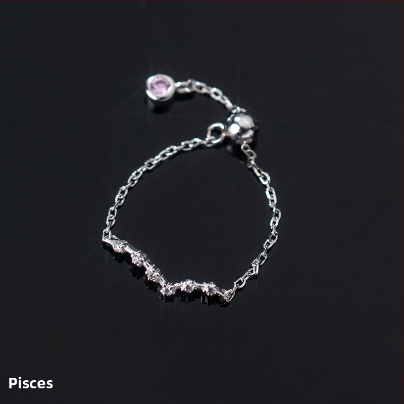 Dámsky strieborný prsteň s 925 v kórejskom štýle, módny, s diamantmi vsadenými, dvanástimi súhvezdiami, elegantný prsteň s svetelnými korálkami, ukazovák, dámsky prsteň J4963