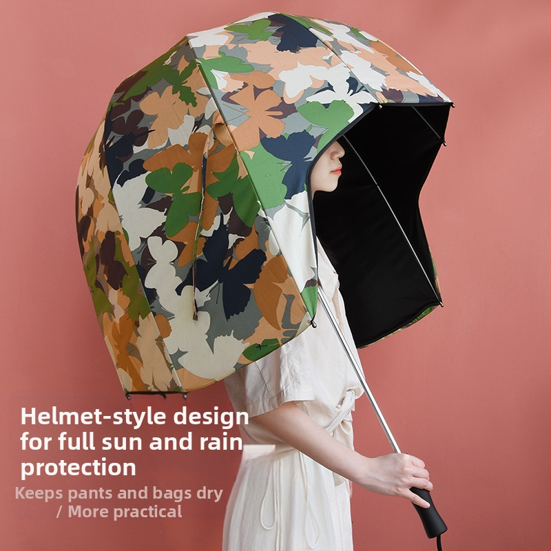 Модерен чадър за каска с висок клас усещане, персонализиран слънцезащитен чадър за открито с двойна употреба за слънце и дъжд, трансгранична търговия на едро