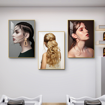 Фризьор Декоративна картина Стенопис Бръснарница Кибер Знаменитост Прическа Креативна Висяща Картина Бар Фризьорски Салон Фон Стена