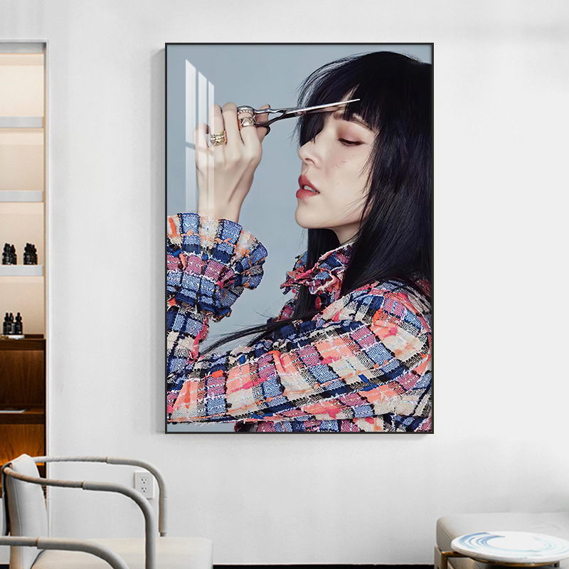 Фризьор Декоративна картина Стенопис Бръснарница Кибер Знаменитост Прическа Креативна Висяща Картина Бар Фризьорски Салон Фон Стена