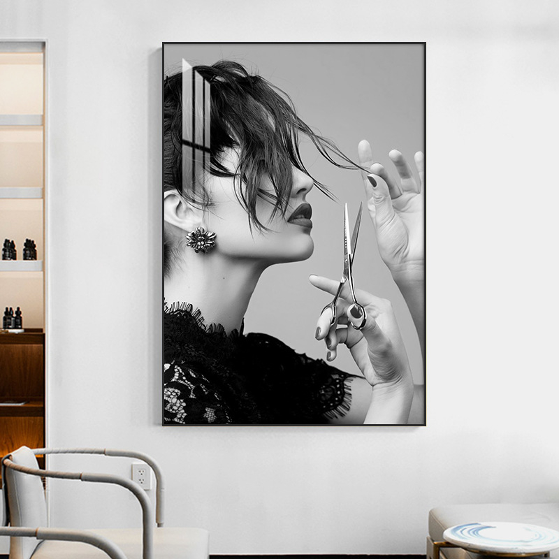 Фризьор Декоративна картина Стенопис Бръснарница Кибер Знаменитост Прическа Креативна Висяща Картина Бар Фризьорски Салон Фон Стена