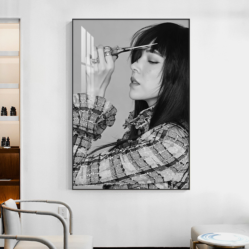 Фризьор Декоративна картина Стенопис Бръснарница Кибер Знаменитост Прическа Креативна Висяща Картина Бар Фризьорски Салон Фон Стена