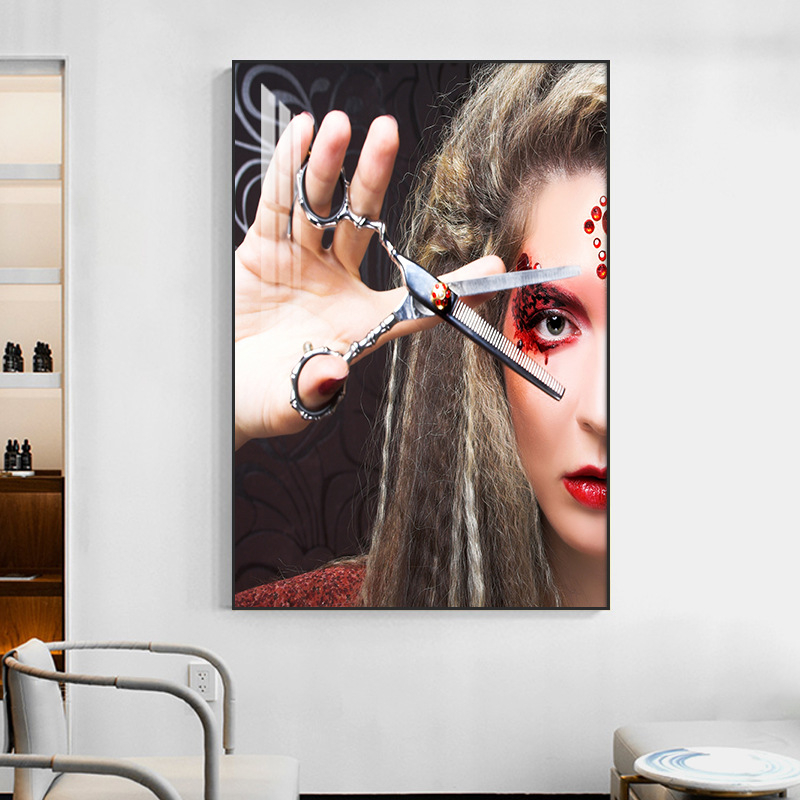 Фризьор Декоративна картина Стенопис Бръснарница Кибер Знаменитост Прическа Креативна Висяща Картина Бар Фризьорски Салон Фон Стена