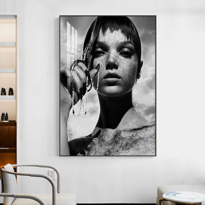 Фризьор Декоративна картина Стенопис Бръснарница Кибер Знаменитост Прическа Креативна Висяща Картина Бар Фризьорски Салон Фон Стена