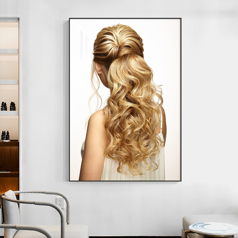 Фризьор Декоративна картина Стенопис Бръснарница Кибер Знаменитост Прическа Креативна Висяща Картина Бар Фризьорски Салон Фон Стена