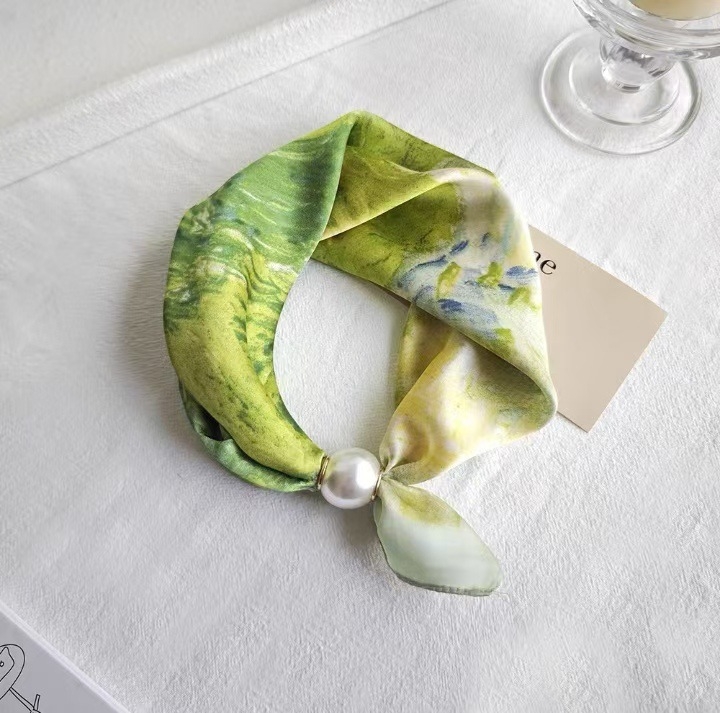 2025 m. pavasario ir vasaros naujas perlų vėrinys su magnetine sagtimi, tingiu kaklu, dengiantis kaklą, raktikaulio grandinėlės raštas, šilkinis šalikas