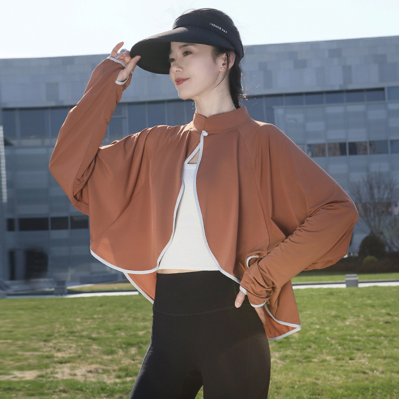 Siidist UV-kattega pikkade varrukatega lahtise kaitsega jope, õhuke välisjoon, jalgrattasõiduks mõeldud naiste õlasall, hingav, sõidujakk