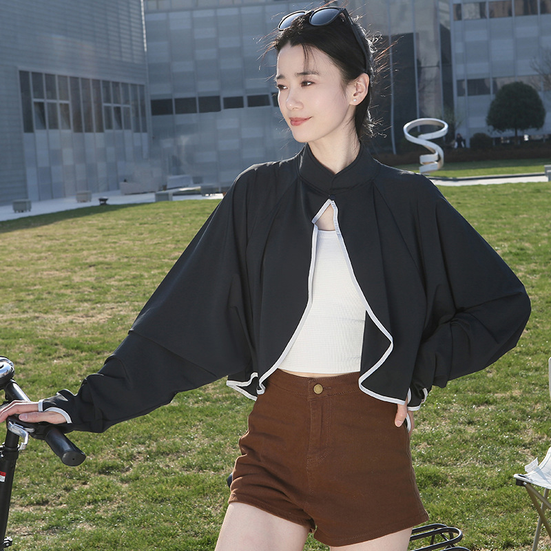 Siidist UV-kattega pikkade varrukatega lahtise kaitsega jope, õhuke välisjoon, jalgrattasõiduks mõeldud naiste õlasall, hingav, sõidujakk