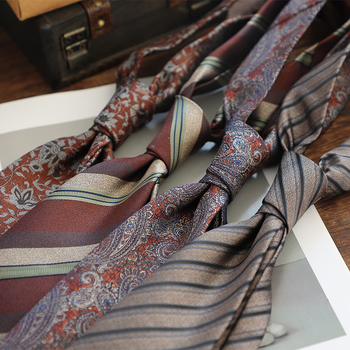 Moderns vīriešu kaklasaites biznesa formāls korejiešu stils profesionāls ikdienas retro punktiņu ziedu raksts jauniešu modes krekls aksesuāri