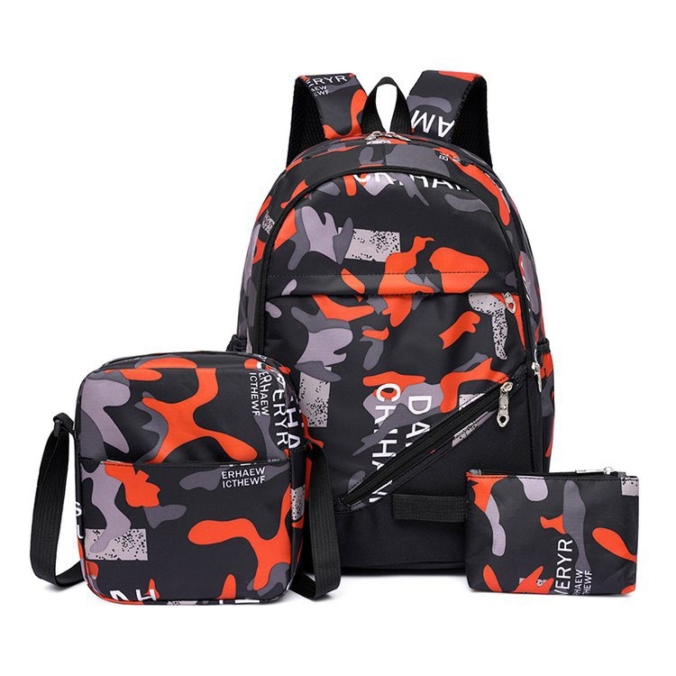 Uus suure mahutavusega kolmeosaline seljakott trendikas õpilastele, meestele ja naistele, keskkooliõpilastele, tähistaeva kamuflaažtrükiga seljakott