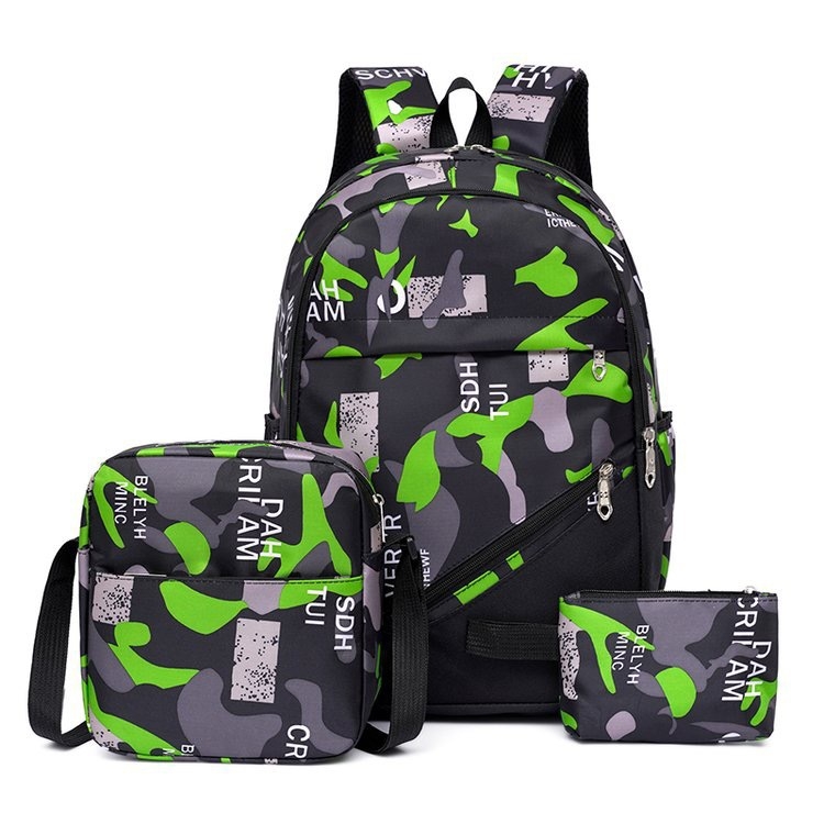 Uus suure mahutavusega kolmeosaline seljakott trendikas õpilastele, meestele ja naistele, keskkooliõpilastele, tähistaeva kamuflaažtrükiga seljakott