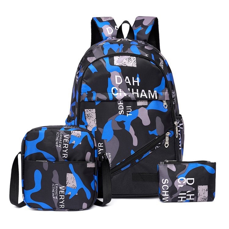 Uus suure mahutavusega kolmeosaline seljakott trendikas õpilastele, meestele ja naistele, keskkooliõpilastele, tähistaeva kamuflaažtrükiga seljakott