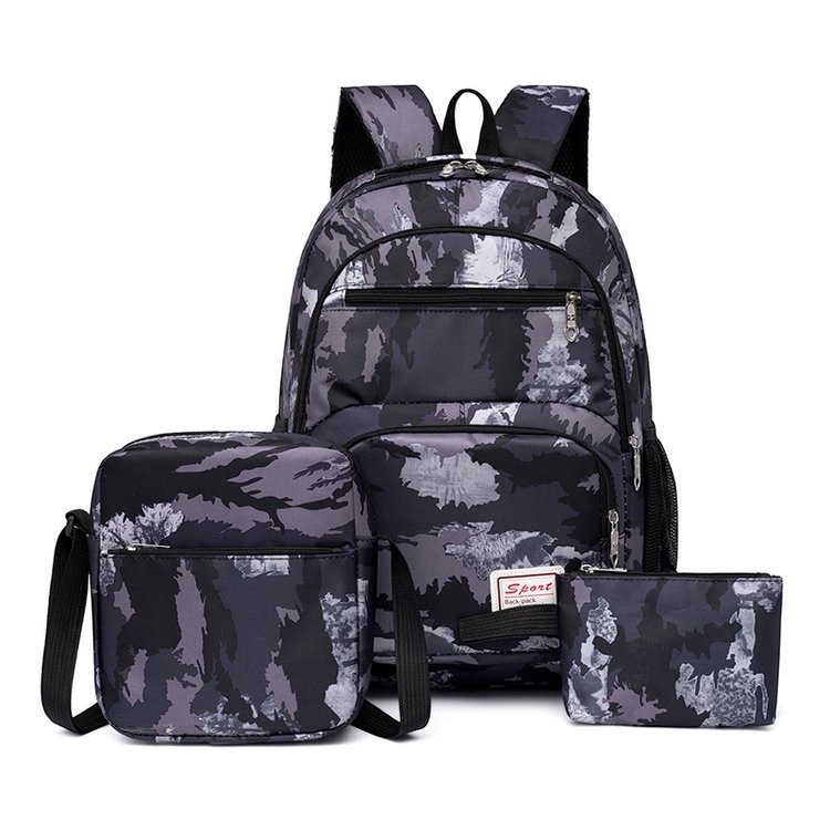 Uus suure mahutavusega kolmeosaline seljakott trendikas õpilastele, meestele ja naistele, keskkooliõpilastele, tähistaeva kamuflaažtrükiga seljakott
