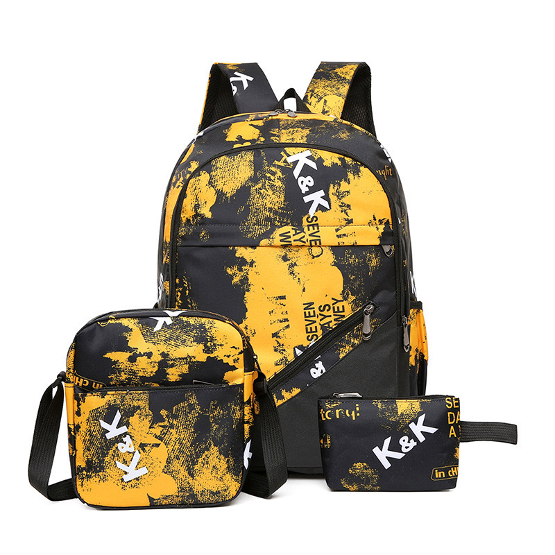 Uus suure mahutavusega kolmeosaline seljakott trendikas õpilastele, meestele ja naistele, keskkooliõpilastele, tähistaeva kamuflaažtrükiga seljakott