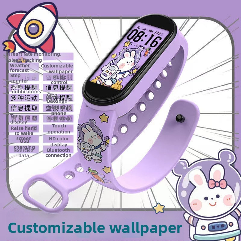 Moderna viedā aproce, sporta soļu skaitītājs, pielāgots fona attēls, modinātājs, sinhronizēti laika apstākļi, studentu pulkstenis, universāls viedtālruņiem