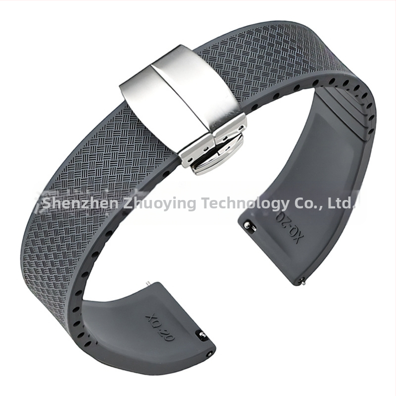 Fluoru gumijas ātrās atbrīvošanas pulksteņa siksniņa ir piemērota Omega Seiko Xitiecheng dubultspiedes tauriņa sprādzes 20/22 mm pulksteņu aksesuāriem.