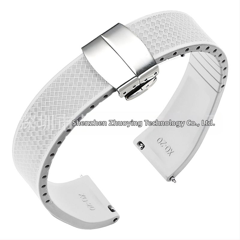 Fluoru gumijas ātrās atbrīvošanas pulksteņa siksniņa ir piemērota Omega Seiko Xitiecheng dubultspiedes tauriņa sprādzes 20/22 mm pulksteņu aksesuāriem.