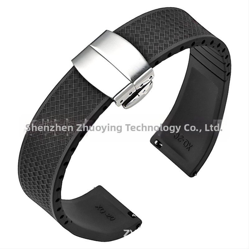 Fluoru gumijas ātrās atbrīvošanas pulksteņa siksniņa ir piemērota Omega Seiko Xitiecheng dubultspiedes tauriņa sprādzes 20/22 mm pulksteņu aksesuāriem.