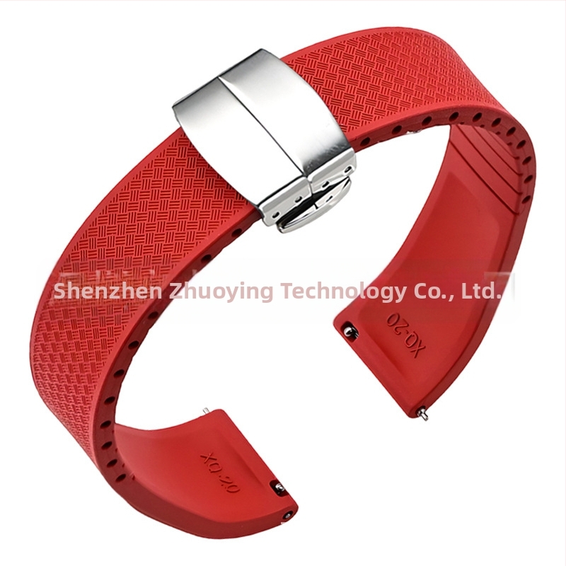 Fluoru gumijas ātrās atbrīvošanas pulksteņa siksniņa ir piemērota Omega Seiko Xitiecheng dubultspiedes tauriņa sprādzes 20/22 mm pulksteņu aksesuāriem.