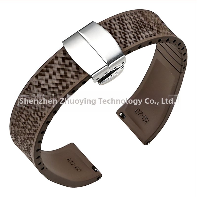 Fluoru gumijas ātrās atbrīvošanas pulksteņa siksniņa ir piemērota Omega Seiko Xitiecheng dubultspiedes tauriņa sprādzes 20/22 mm pulksteņu aksesuāriem.